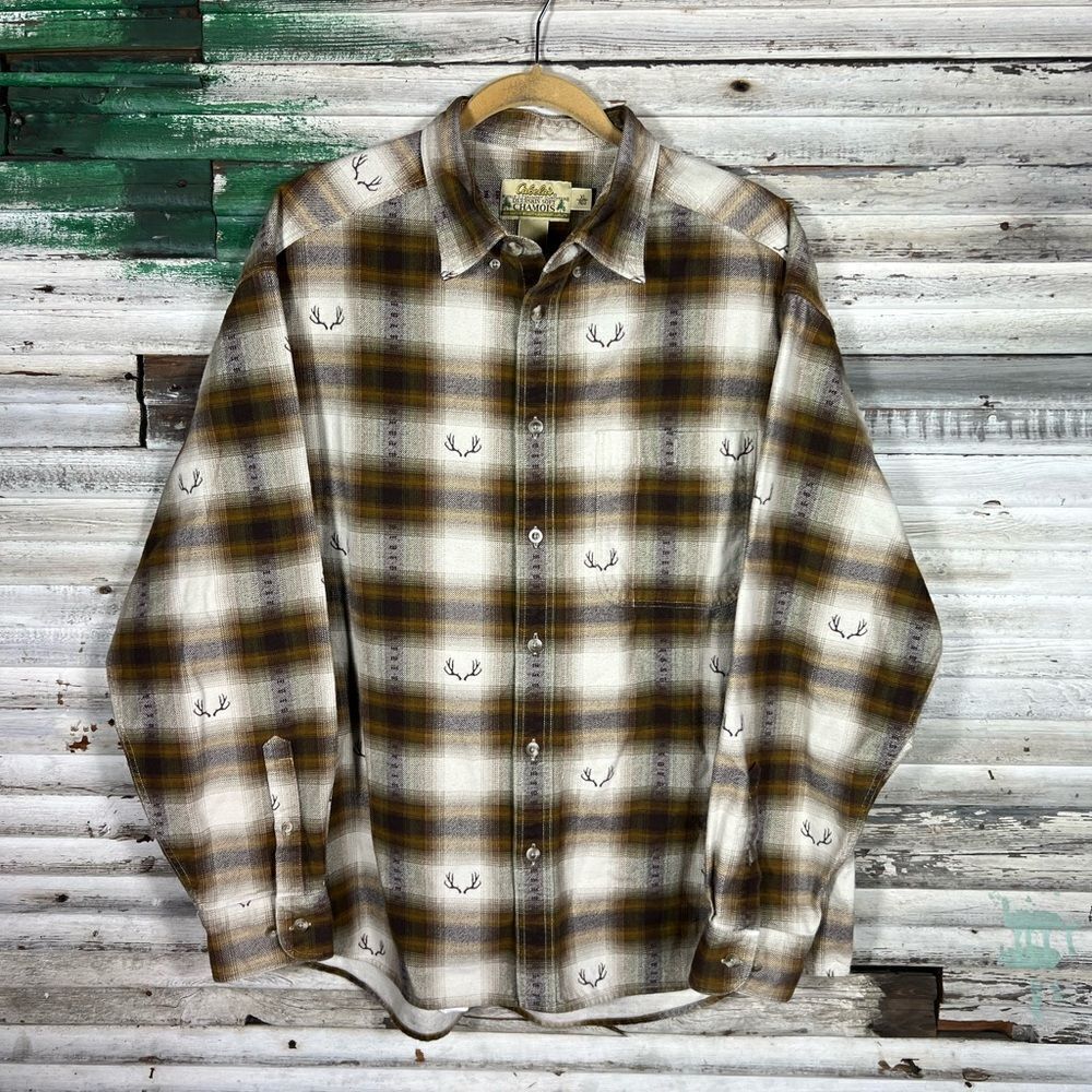 Vintage Cabelas Hunting Deerskin Chamois Flannel